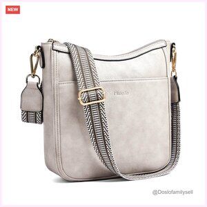 Vegan Leather Crossbody Bag with Adjustable Guitar Strap